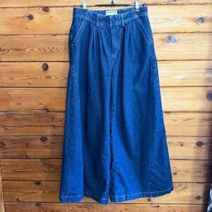 Free People We The Free Equinox Denim Slouchy Wide Leg Trouser Jeans 25